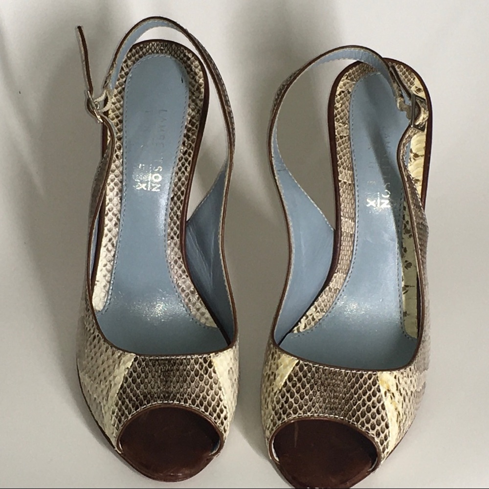 Lamberston Truex Watersnake Peep Toe Heel… - Picture 3 of 15